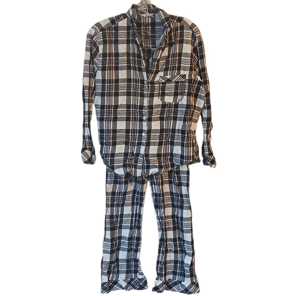 Victoria's Secret Black and White Plaid Pajama Set Size XS